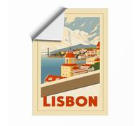 Postcard from Lisbon Vintage Unframed Wall Art Print A3 (42×29.7cm), Wall Decor for Living Room, Bedroom, Office & Home, Art Gift