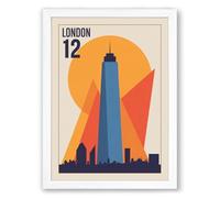 Postcard from London Art Deco Framed Wall Art Print A1 (84.1×59.4cm) White, Wall Decor for Living Room, Bedroom, Office & Home, Ready to Hang, Art Gift