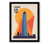 Postcard from London Art Deco Framed Wall Art Print A2 (59.4×42cm) Black, Wall Decor for Living Room, Bedroom, Office & Home, Ready to Hang, Art Gift