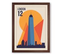 Postcard from London Art Deco Framed Wall Art Print A3 (42×29.7cm) Walnut, Wall Decor for Living Room, Bedroom, Office & Home, Ready to Hang, Art Gift