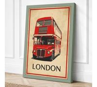 Postcard from London Vintage Canvas Wall Art Print 30x20 Inch (76 x 51 cm)