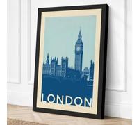 Postcard from London Vintage Canvas Wall Art Print 36x24 Inch | Ready to Hang, Gallery Wrapped, Fade-Resistant Inks, Securely Packaged, UK Made