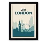 Postcard from London Vintage Framed Wall Art Print A1 (84.1×59.4cm) Black, Wall Decor for Living Room, Bedroom, Office & Home, Ready to Hang, Art Gift