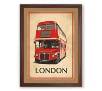 Postcard from London Vintage Framed Wall Art Print A1 (84.1×59.4cm) Walnut, Wall Decor for Living Room, Bedroom, Office & Home, Ready to Hang, Art Gift