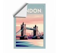 Postcard from London Vintage Unframed Wall Art Print A2 (59.4×42cm), Wall Decor for Living Room, Bedroom, Office & Home, Art Gift