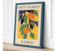 Postcard from Madrid Retro Canvas Wall Art Print 18x12 Inch