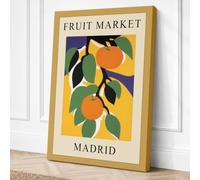 Postcard from Madrid Retro Canvas Wall Art Print 24x16 Inch