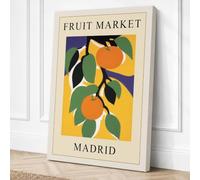 Postcard from Madrid Retro Canvas Wall Art Print 36x24 Inch