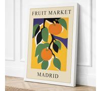 Postcard from Madrid Retro Canvas Wall Art Print 36x24 Inch