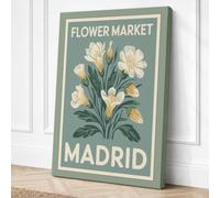 Postcard from Madrid Vintage Canvas Wall Art Print 18x12 Inch