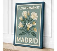 Postcard from Madrid Vintage Canvas Wall Art Print 24x16 Inch