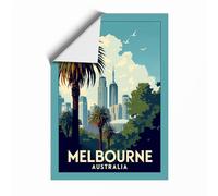 Postcard from Melbourne Vintage Unframed Wall Art Print A1 (84.1×59.4cm), Wall Decor for Living Room, Bedroom, Office & Home, Art Gift