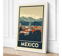 Postcard from Mexico Vintage Canvas Wall Art Print 18x12 Inch
