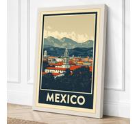 Postcard from Mexico Vintage Canvas Wall Art Print 30x20 Inch