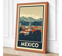 Postcard from Mexico Vintage Canvas Wall Art Print 36x24 Inch