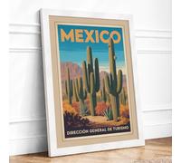 Postcard from Mexico Vintage Framed Wall Art Print A1 (84.1×59.4cm)