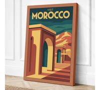 Postcard from Morocco Vintage Canvas Wall Art Print 18x12 Inch | Ready to Hang, Gallery Wrapped, Fade-Resistant Inks, Securely Packaged, UK Made