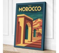 Postcard from Morocco Vintage Canvas Wall Art Print 18x12 Inch | Ready to Hang, Gallery Wrapped, Fade-Resistant Inks, Securely Packaged, UK Made