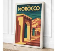 Postcard from Morocco Vintage Canvas Wall Art Print 18x12 Inch | Ready to Hang, Gallery Wrapped, Fade-Resistant Inks, Securely Packaged, UK Made