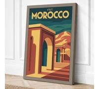 Postcard from Morocco Vintage Canvas Wall Art Print 24x16 Inch | Ready to Hang, Gallery Wrapped, Fade-Resistant Inks, Securely Packaged, UK Made