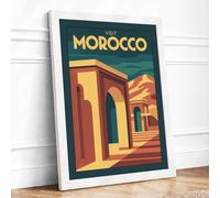 Postcard from Morocco Vintage Framed Wall Art Print A3 (42×29.7cm) White, Wall Decor for Living Room, Bedroom, Office & Home, Ready to Hang, Art Gift