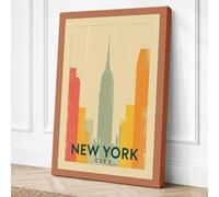 Postcard from New York Art Canvas Wall Art Print 18x12 Inch