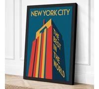 Postcard from New York Art Canvas Wall Art Print 24x16 Inch