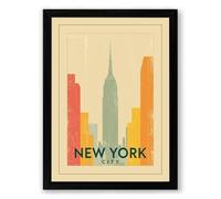 Postcard from New York Art Deco Framed Wall Art Print A2 (59.4×42cm) Black, Wall Decor for Living Room, Bedroom, Office & Home, Ready to Hang, Art Gift