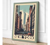 Postcard from New York Canvas Wall Art Print 18x12 Inch