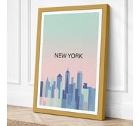 Postcard from New York Canvas Wall Art Print 18x12 Inch