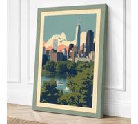Postcard from New York Canvas Wall Art Print 18x12 Inch