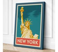 Postcard from New York Canvas Wall Art Print 18x12 Inch