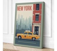 Postcard from New York Canvas Wall Art Print 24x16 Inch