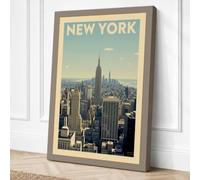 Postcard from New York Canvas Wall Art Print 24x16 Inch