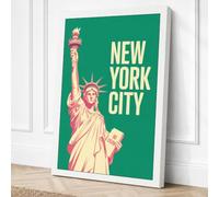 Postcard from New York Canvas Wall Art Print 36x24 Inch