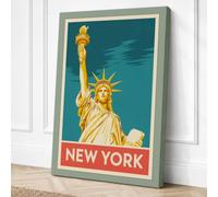 Postcard from New York Canvas Wall Art Print 36x24 Inch
