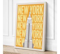 Postcard from New York Retro Canvas Wall Art Print 36x24 Inch