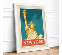 Postcard from New York Vintage Framed Wall Art Print A3 (42×29.7cm)