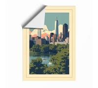 Postcard from New York Vintage Unframed Wall Art Print A1 (84.1×59.4cm), Wall Decor for Living Room, Bedroom, Office & Home, Art Gift