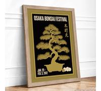 Postcard from Osaka Vintage Framed Wall Art Print A1 Oak