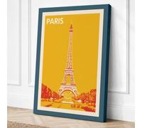 Postcard from Paris Art Deco Canvas Wall Art Print 18x12 Inch