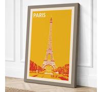 Postcard from Paris Art Deco Canvas Wall Art Print 24x16 Inch