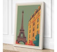 Postcard from Paris Art Deco Canvas Wall Art Print 24x16 Inch (61 x 41 cm)