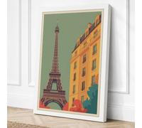 Postcard from Paris Art Deco Canvas Wall Art Print 24x16 Inch (61 x 41 cm)