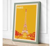 Postcard from Paris Art Deco Canvas Wall Art Print 24x16 Inch (61 x 41 cm)