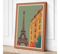Postcard from Paris Art Deco Canvas Wall Art Print 24x16 Inch (61 x 41 cm)