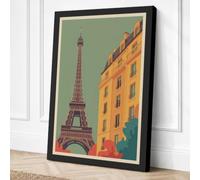 Postcard from Paris Art Deco Canvas Wall Art Print 30x20 Inch (76 x 51 cm)