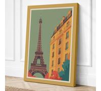 Postcard from Paris Art Deco Canvas Wall Art Print 36x24 Inch (91 x 61 cm)