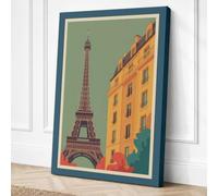 Postcard from Paris Art Deco Canvas Wall Art Print 36x24 Inch (91 x 61 cm)