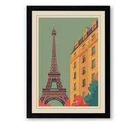 Postcard from Paris Art Deco Framed Wall Art Print A1 (84.1×59.4cm) Black, Wall Decor for Living Room, Bedroom, Office & Home, Ready to Hang, Art Gift